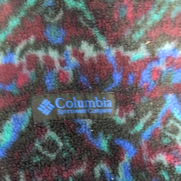Columbia Reversible Vintage Fleece Vest Full-Zip Aztec Geometric Print Men L - Picture 2 of 6